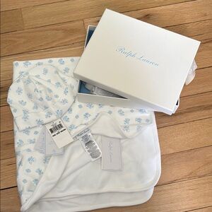 Ralph Lauren Baby Set - White and Light Blue